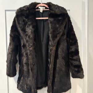 H&M Dark Brown Faux Fur Jacket